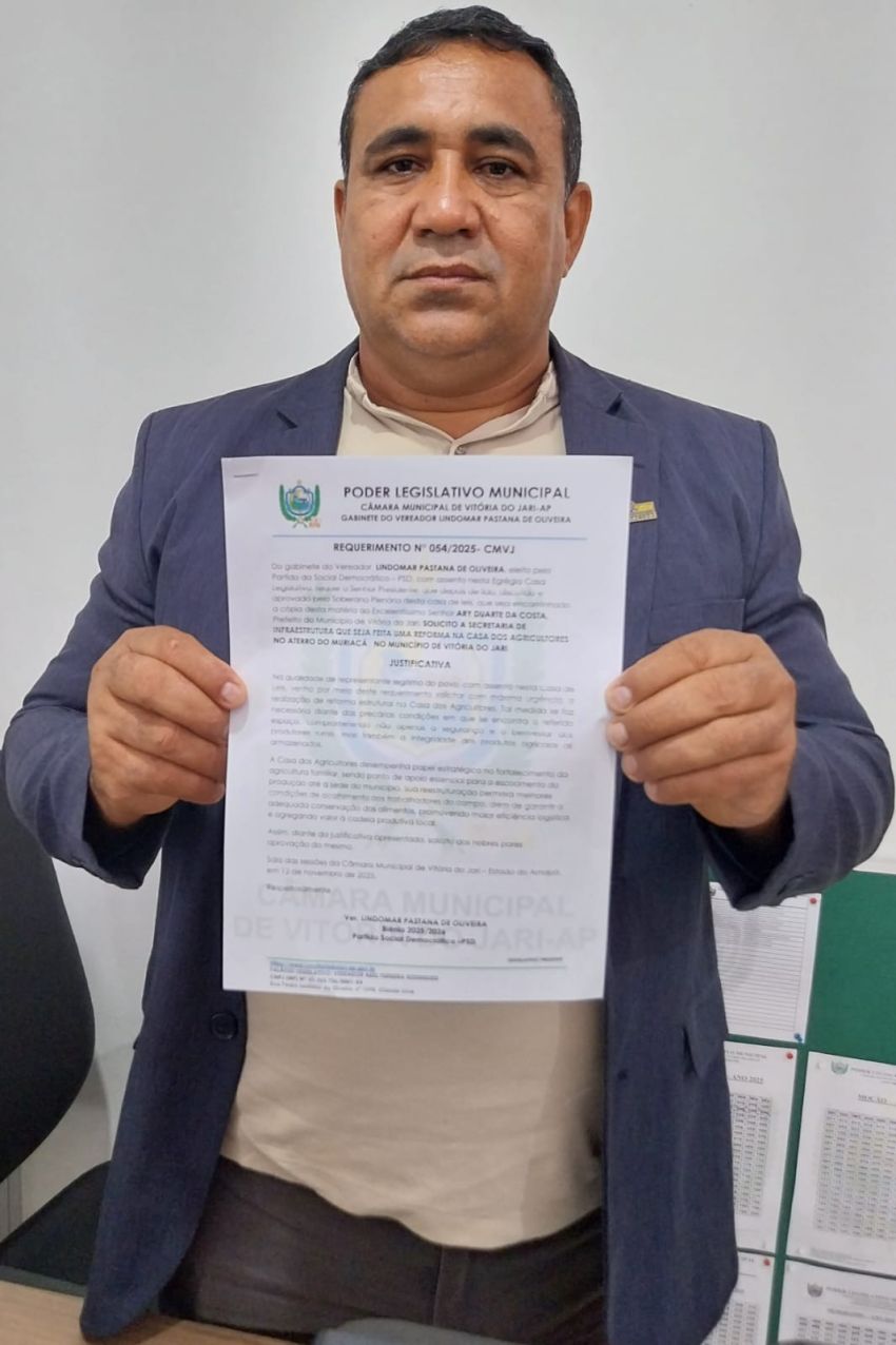 MATÉRIA APRESENTADA EM PLENÁRIO PELO VEREADOR LINDOMAR PASTANA DE OLIVEIRA